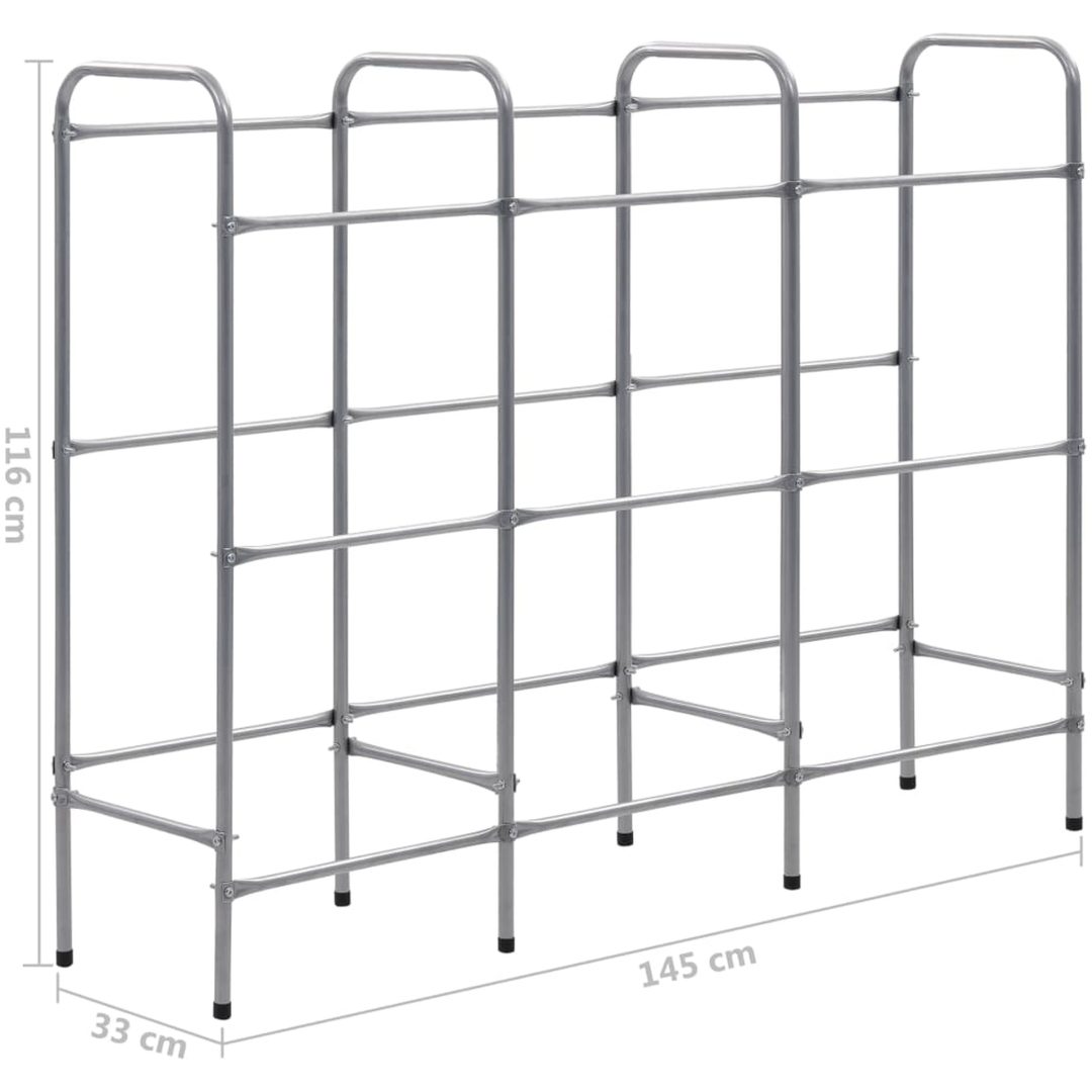 Förvaringshylla för 9 backar silver stål vidaXL 145 x 33 x 116 cm – bild 5