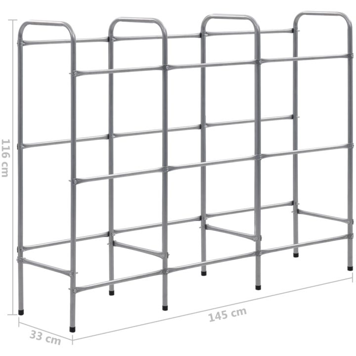 Förvaringshylla för 9 backar silver stål vidaXL 145 x 33 x 116 cm – bild 5