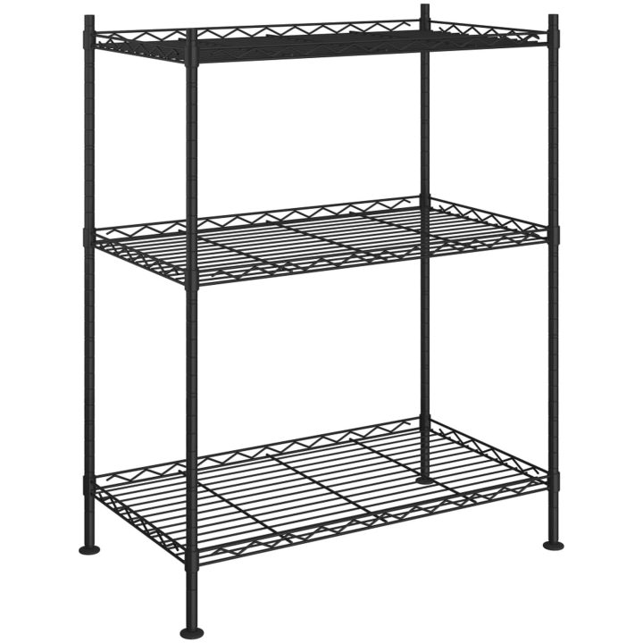 Förvaringshylla med 3 hyllplan 60x35x76 svart 150 kg vidaXL 60 x 35 x 76 cm – bild 2