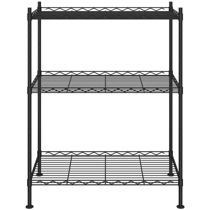 Förvaringshylla med 3 hyllplan 60x35x76 svart 150 kg vidaXL 60 x 35 x 76 cm – bild 3
