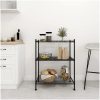 Förvaringshylla med 3 hyllplan 60x35x76 svart 150 kg vidaXL 60 x 35 x 76 cm – miniatyr 1