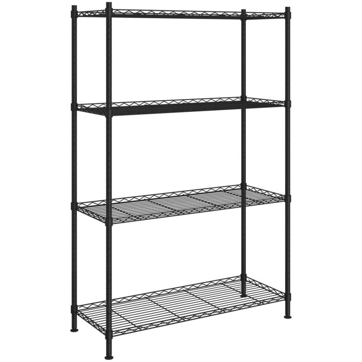 Förvaringshylla med 4 hyllplan svart 200 kg vidaXL 90 x 35 x 137 cm – bild 2