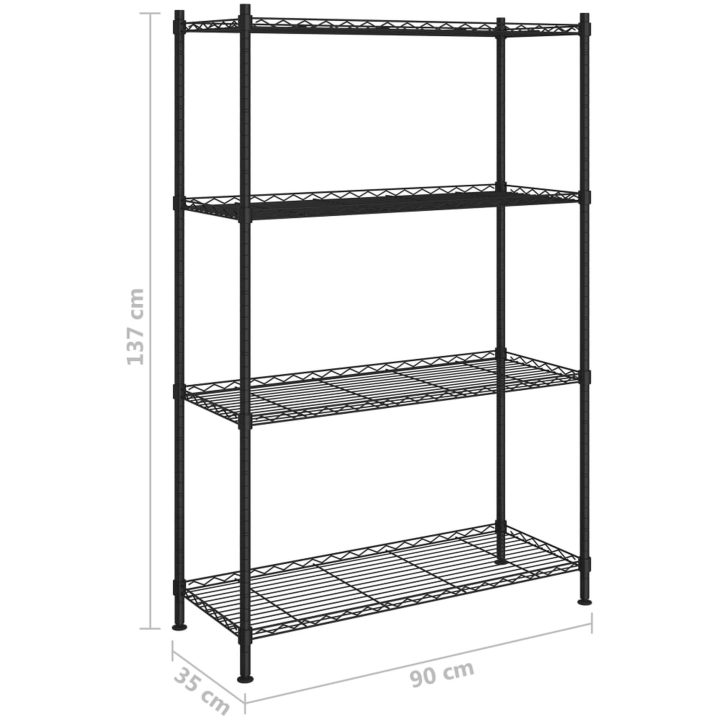 Förvaringshylla med 4 hyllplan svart 200 kg vidaXL 90 x 35 x 137 cm – bild 7