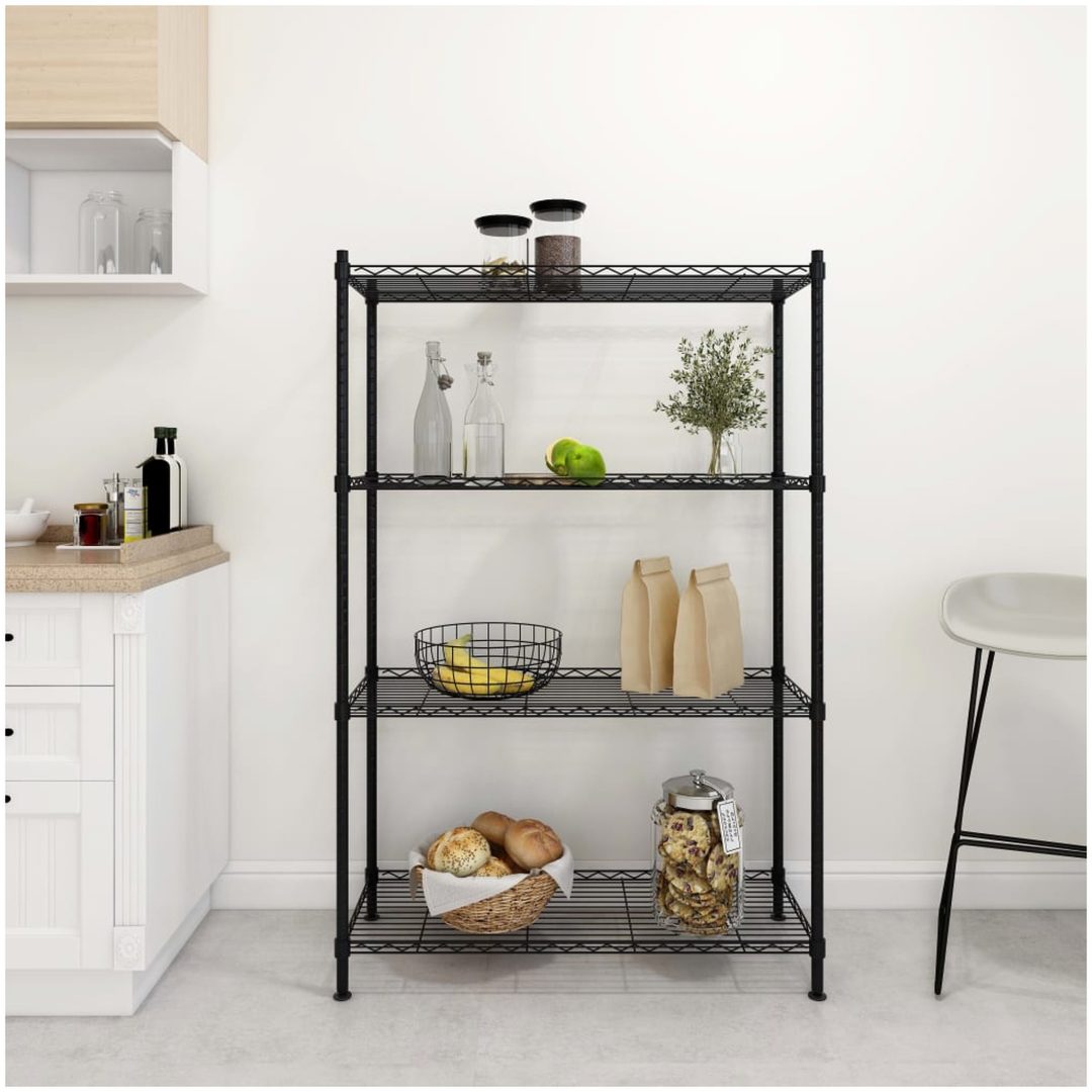 Förvaringshylla med 4 hyllplan svart 200 kg vidaXL 90 x 35 x 137 cm