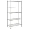 Förvaringshylla med 5 hyllplan krom 250 kg vidaXL 90 x 35 x 180 cm – miniatyr 2