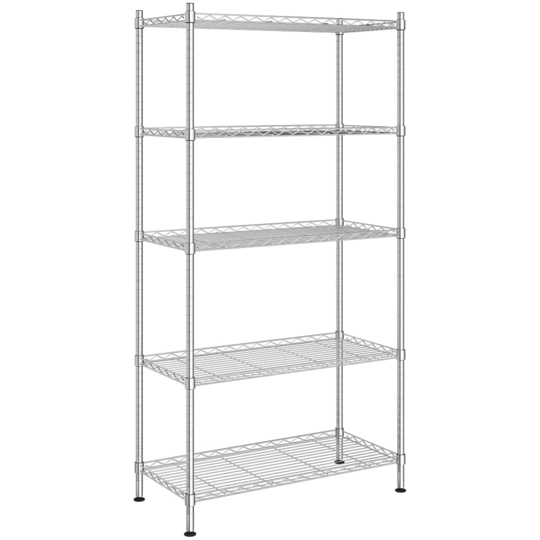 Förvaringshylla med 5 hyllplan krom 250 kg vidaXL 90 x 35 x 180 cm – bild 2