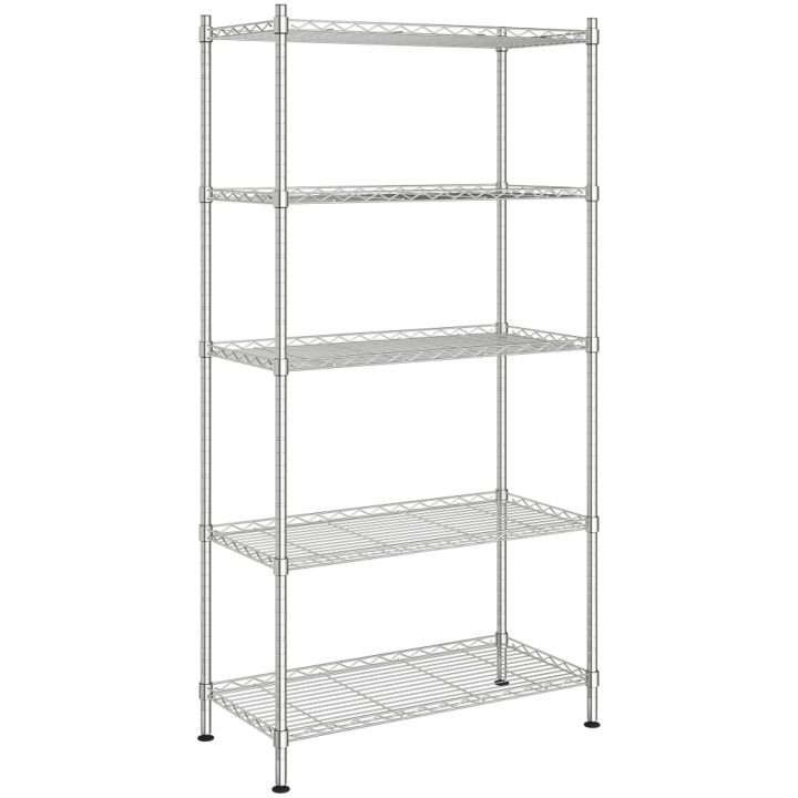 Förvaringshylla med 5 hyllplan krom 250 kg vidaXL 90 x 35 x 180 cm – bild 2