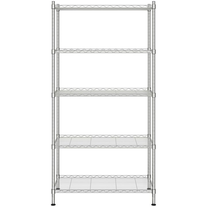 Förvaringshylla med 5 hyllplan krom 250 kg vidaXL 90 x 35 x 180 cm – bild 3