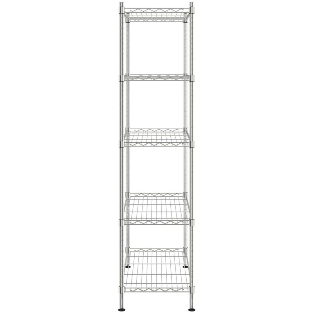 Förvaringshylla med 5 hyllplan krom 250 kg vidaXL 90 x 35 x 180 cm – bild 4