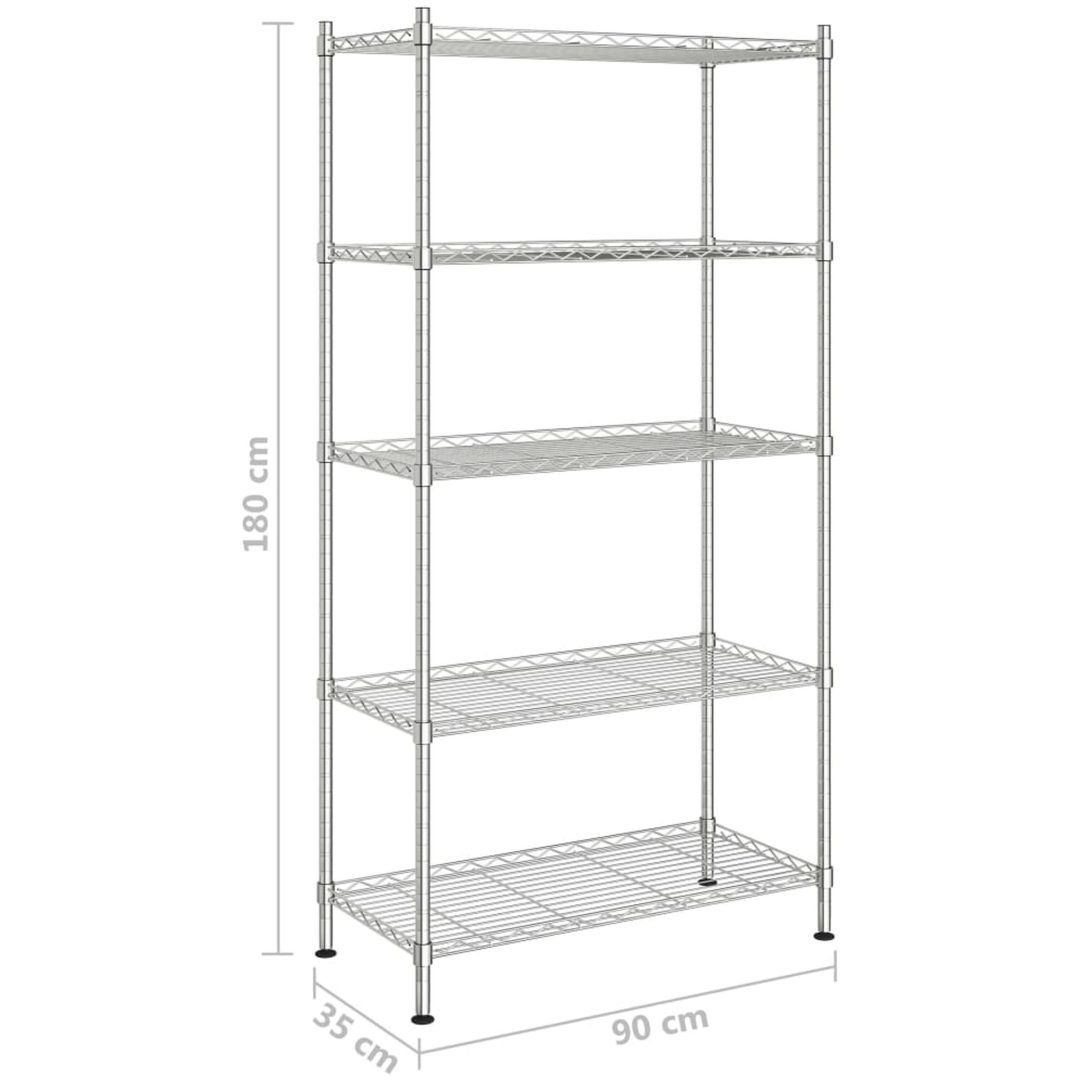 Förvaringshylla med 5 hyllplan krom 250 kg vidaXL 90 x 35 x 180 cm – bild 7