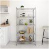 Förvaringshylla med 5 hyllplan krom 250 kg vidaXL 90 x 35 x 180 cm – miniatyr 1