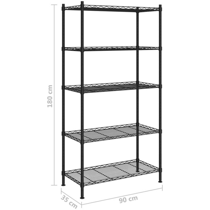 Förvaringshylla med 5 hyllplan svart 250 kg vidaXL 90 x 35 x 180 cm – bild 7