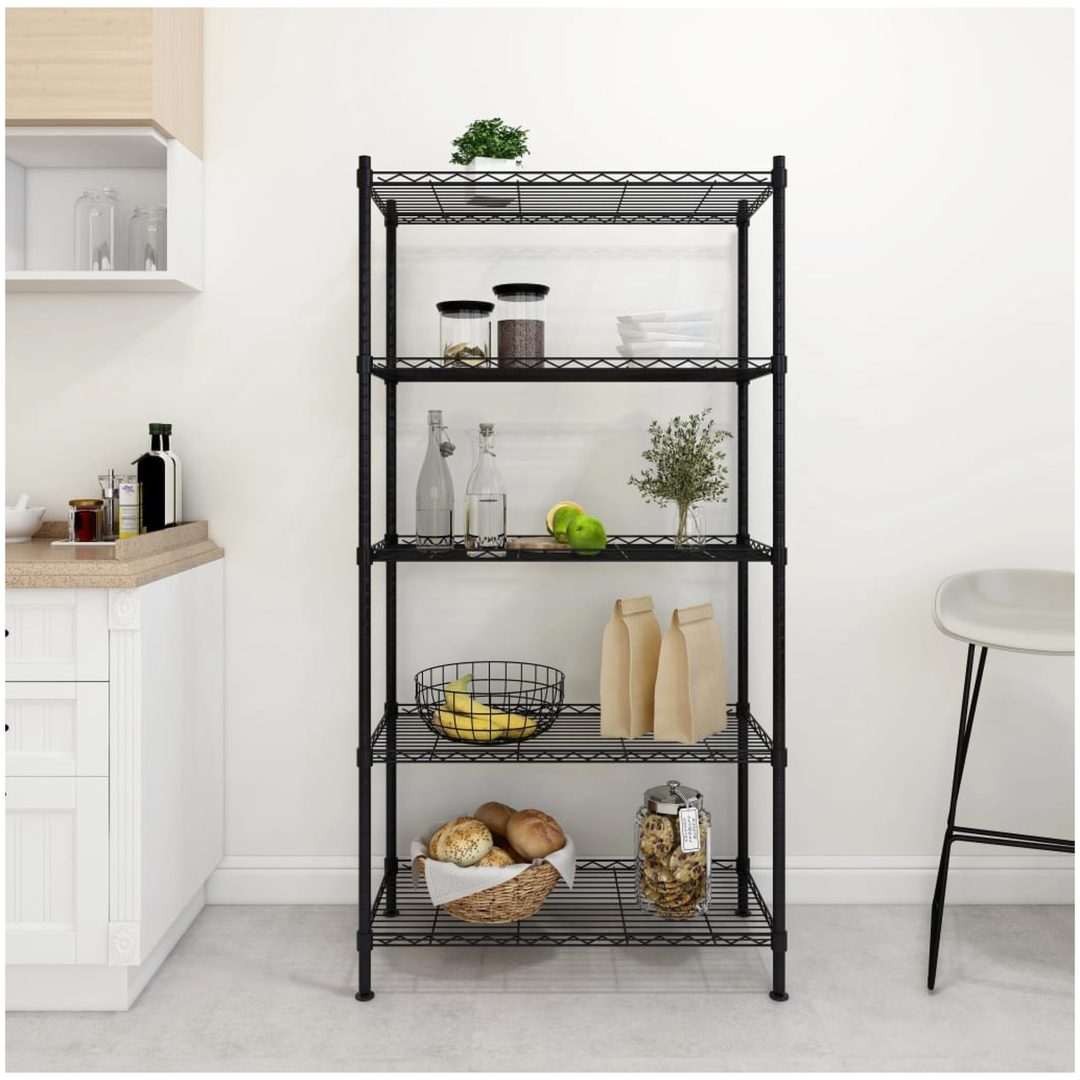 Förvaringshylla med 5 hyllplan svart 250 kg vidaXL 90 x 35 x 180 cm