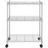 Förvaringshylla med hjul 3 hyllplan 60x35x81 krom 150 kg vidaXL 60 x 35 x 81 cm – miniatyr 3