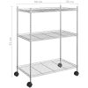 Förvaringshylla med hjul 3 hyllplan 60x35x81 krom 150 kg vidaXL 60 x 35 x 81 cm – miniatyr 7