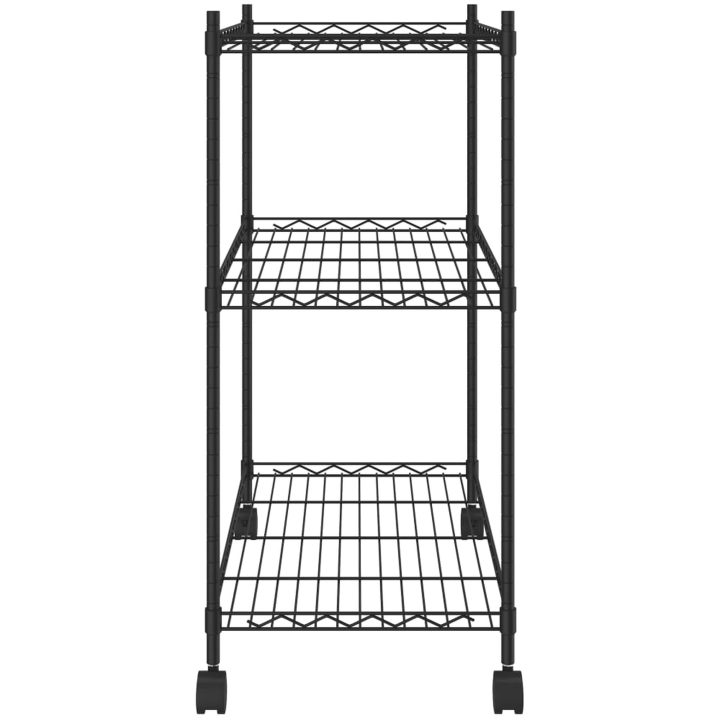 Förvaringshylla med hjul 3 hyllplan 60x35x81 svart 150 kg vidaXL 60 x 35 x 81 cm – bild 4
