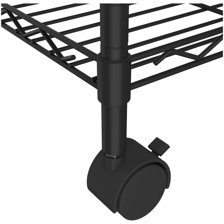Förvaringshylla med hjul 3 hyllplan 60x35x81 svart 150 kg vidaXL 60 x 35 x 81 cm – bild 6