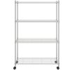 Förvaringshylla med hjul 4 hyllplan krom 200 kg vidaXL 90 x 35 x 142 cm – miniatyr 3