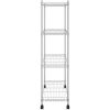 Förvaringshylla med hjul 4 hyllplan krom 200 kg vidaXL 90 x 35 x 142 cm – miniatyr 4