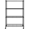 Förvaringshylla med hjul 4 hyllplan svart 200 kg vidaXL 90 x 35 x 142 cm – miniatyr 3