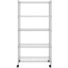 Förvaringshylla med hjul 5 hyllplan krom 250 kg vidaXL 75 x 35 x 155 cm – miniatyr 3