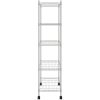 Förvaringshylla med hjul 5 hyllplan krom 250 kg vidaXL 75 x 35 x 155 cm – miniatyr 4