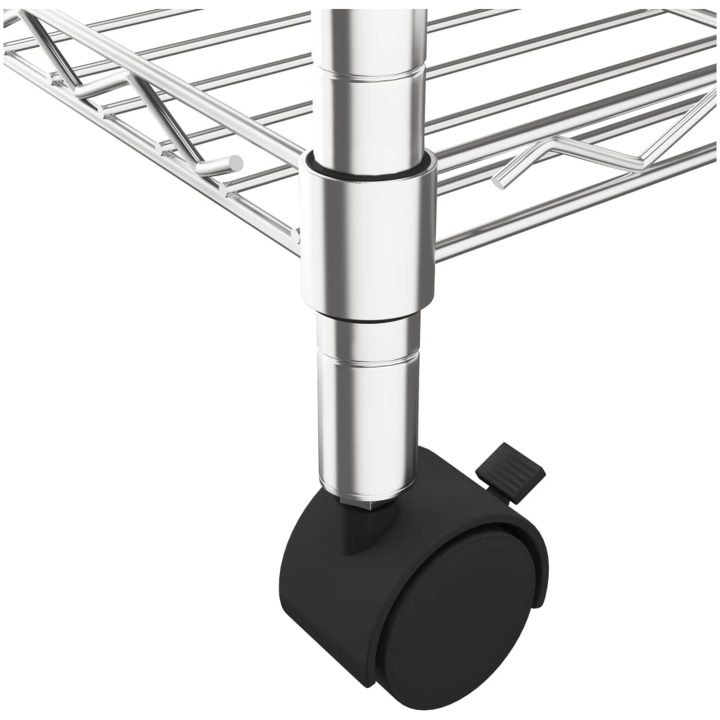 Förvaringshylla med hjul 5 hyllplan krom 250 kg vidaXL 75 x 35 x 155 cm – bild 6