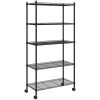 Förvaringshylla med hjul 5 hyllplan svart 250 kg vidaXL 75 x 35 x 155 cm – miniatyr 2