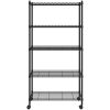 Förvaringshylla med hjul 5 hyllplan svart 250 kg vidaXL 75 x 35 x 155 cm – miniatyr 3