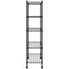 Förvaringshylla med hjul 5 hyllplan svart 250 kg vidaXL 75 x 35 x 155 cm – miniatyr 4