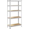 Förvaringshylla silver stål och konstruerat trä 5 hyllplan vidaXL 90 x 40 x 180 cm – miniatyr 2