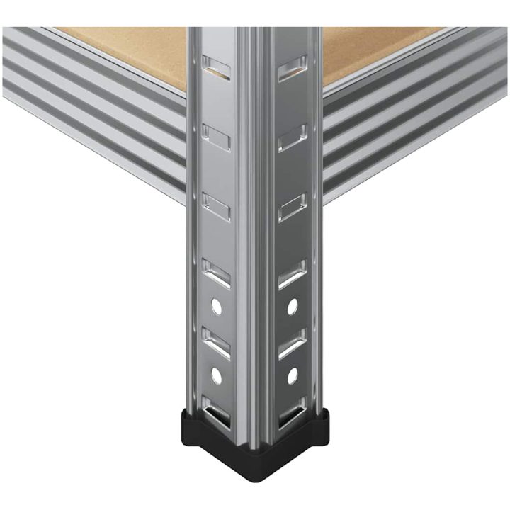 Förvaringshylla silver stål och konstruerat trä 5 hyllplan vidaXL 90 x 40 x 180 cm – bild 11