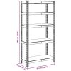 Förvaringshylla silver stål och konstruerat trä 5 hyllplan vidaXL 90 x 40 x 180 cm – miniatyr 12