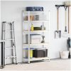 Förvaringshylla silver stål och konstruerat trä 5 hyllplan vidaXL 90 x 40 x 180 cm – miniatyr 3