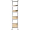 Förvaringshylla silver stål och konstruerat trä 5 hyllplan vidaXL 90 x 40 x 180 cm – miniatyr 5