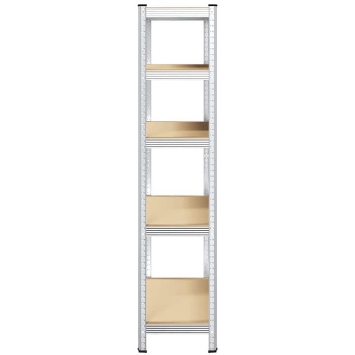 Förvaringshylla silver stål och konstruerat trä 5 hyllplan vidaXL 90 x 40 x 180 cm – bild 5