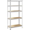 Förvaringshylla silver stål och konstruerat trä 5 hyllplan vidaXL 90 x 40 x 180 cm – miniatyr 6