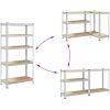 Förvaringshylla silver stål och konstruerat trä 5 hyllplan vidaXL 90 x 40 x 180 cm – miniatyr 7