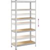 Förvaringshylla silver stål och konstruerat trä 5 hyllplan vidaXL 90 x 40 x 180 cm – miniatyr 8