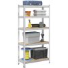 Förvaringshylla silver stål och konstruerat trä 5 hyllplan vidaXL 90 x 40 x 180 cm – miniatyr 1