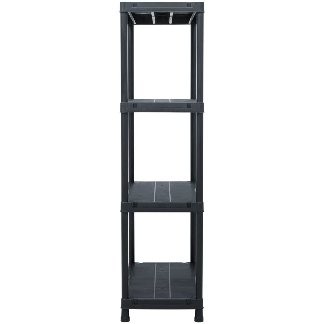 Förvaringshylla svart 100 kg plast vidaXL 60 x 30 x 138 cm – bild 3