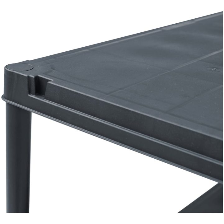 Förvaringshylla svart 100 kg plast vidaXL 60 x 30 x 138 cm – bild 5