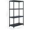 Förvaringshylla svart 100 kg plast vidaXL 60 x 30 x 138 cm – miniatyr 8
