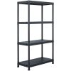Förvaringshylla svart 100 kg plast vidaXL 60 x 30 x 138 cm – miniatyr 1