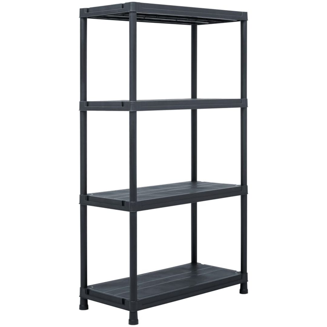 Förvaringshylla svart 100 kg plast vidaXL 60 x 30 x 138 cm