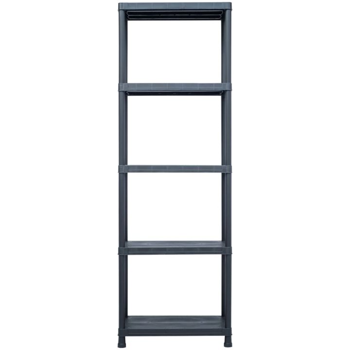 Förvaringshylla svart 125 kg plast vidaXL 60 x 30 x 180 cm – bild 2