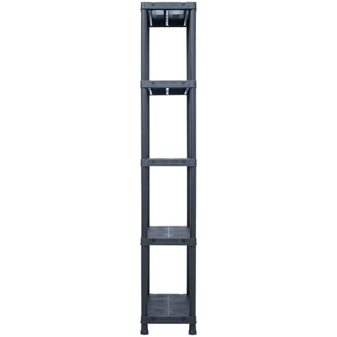 Förvaringshylla svart 125 kg plast vidaXL 60 x 30 x 180 cm – bild 3