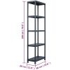Förvaringshylla svart 125 kg plast vidaXL 60 x 30 x 180 cm – miniatyr 8
