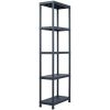 Förvaringshylla svart 125 kg plast vidaXL 60 x 30 x 180 cm – miniatyr 1
