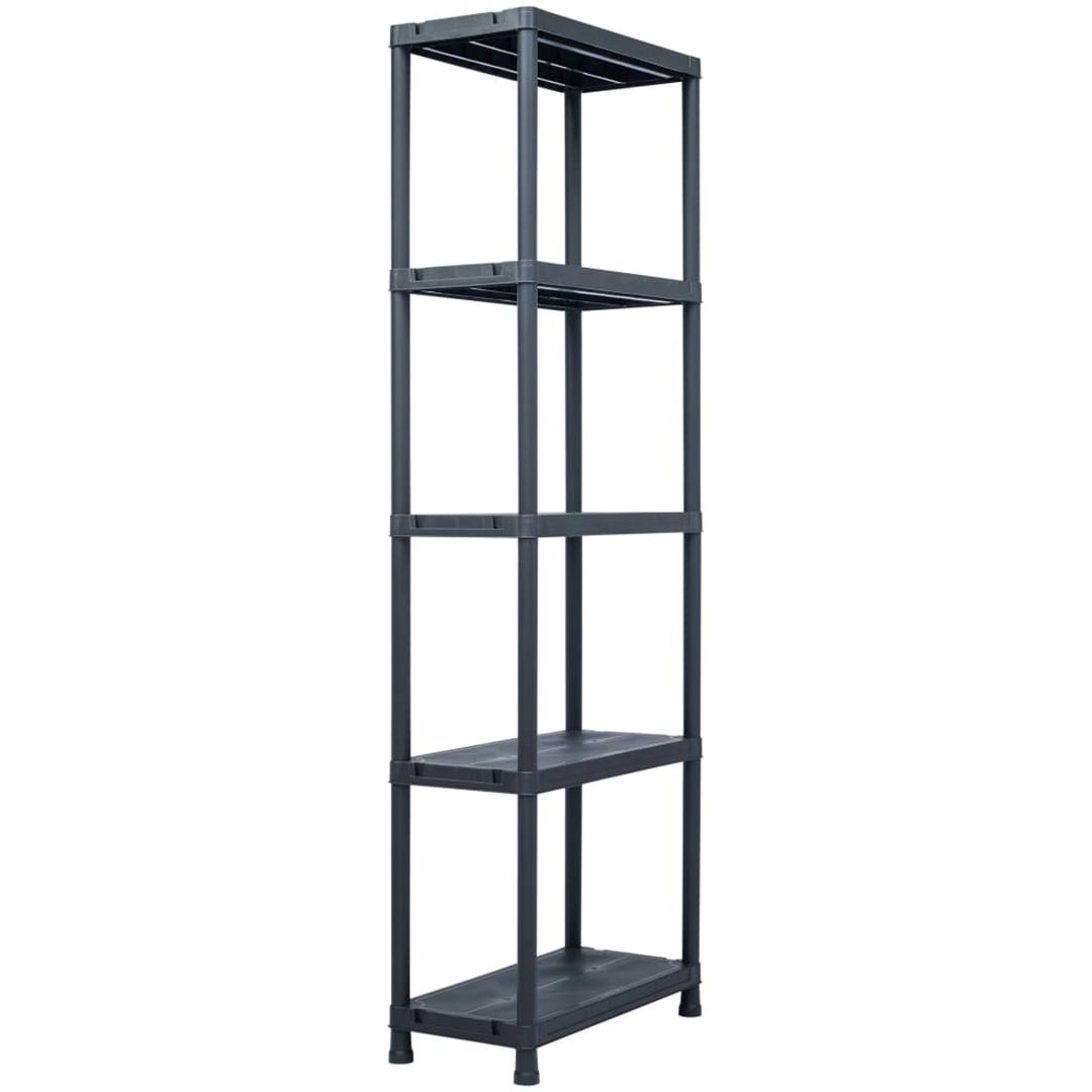 Förvaringshylla svart 125 kg plast vidaXL 60 x 30 x 180 cm